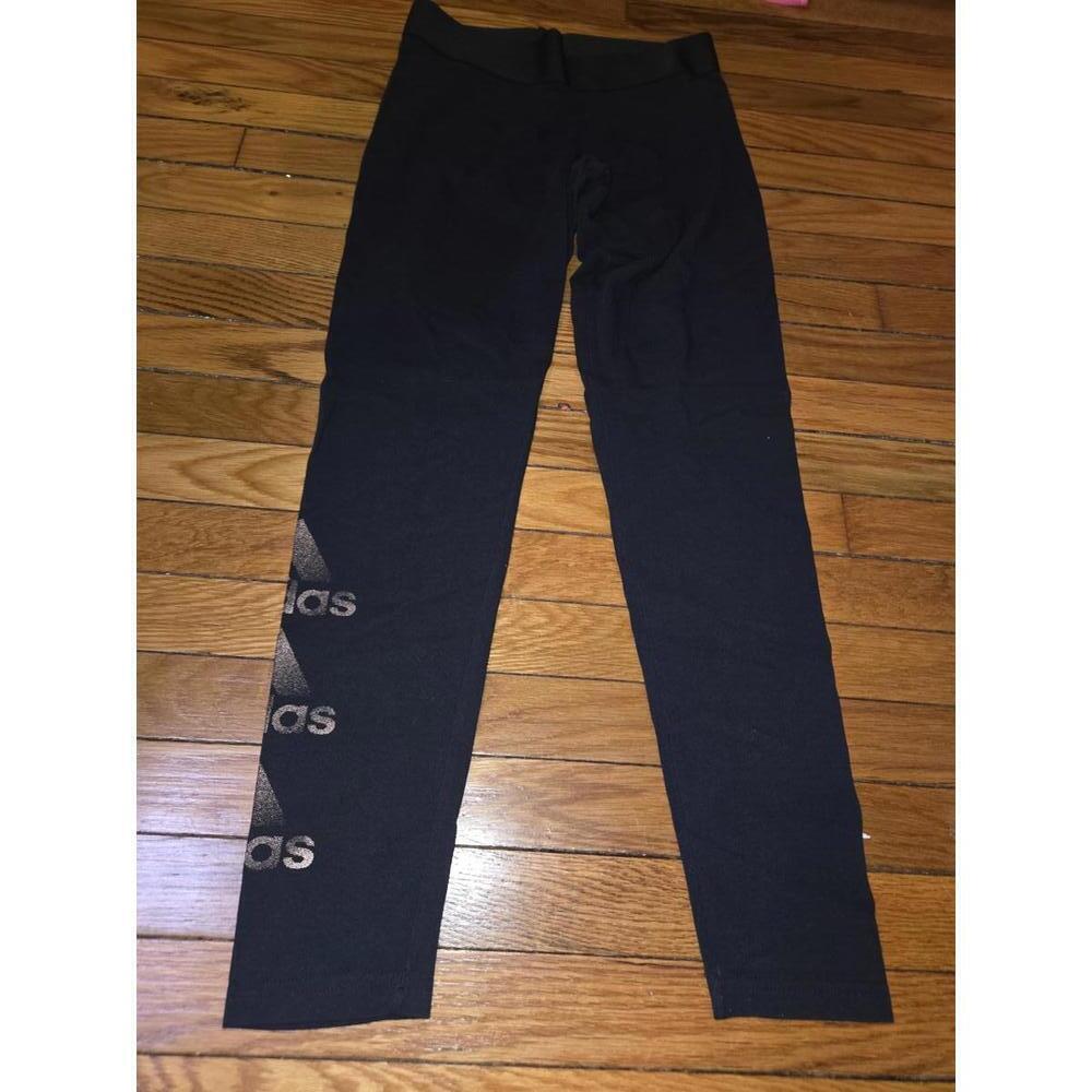 Adidas Black Leggings with Logo Detail